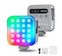NEEWER Basics - Luz de vídeo magnética RGB, 360°, portátil a Todo Color, pequeño Panel LED, cámara Selfie, 2500-9000 K, CRI96+ 18 escenas, 3 Zapatos fríos, batería de 2000 mAh para fotografía en