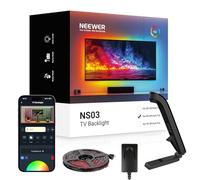 NEEWER Basics Luz Fondo TV para 55"-65" Pantallas, 11.8ft/3.6m Tiras Foco LED RGB con Sensor Cambia con TV, Programable On/Off, Sync Color sin Latencia, Sync Música, 24 Efectos Escena,NS03