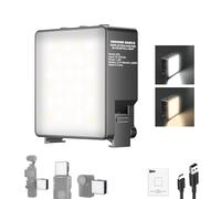 NEEWER Basics - Luz LED magnética Bicolor para cámara Compatible con dji OSMO Nano Action 3 4 5 Pro Cage AC009 Pro Pocket 3 Accesorios, Accesorio de plástico de 1.5 W para Selfie, Vlog CRI95+, M25