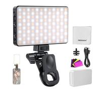 NEEWER Basics Luz LED para Selfie Compatible con iPhone Cámara Portátil Webcam Videoconferencia Iluminación Grabación Zoom Llamada 2500-9000K CRI95+, Luz de Relleno Regulable con Clip, BL120B