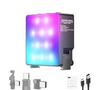 NEEWER Basics - Luz magnética RGB para cámara de acción Compatible con dji OSMO Nano Action 3, 4, 5 Pro, Jaula NEEWER AC009 Pro, Adaptador de 3 Accesorios, Accesorio de luz de Relleno de 1.5 W para
