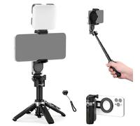NEEWER Basics Magnetic Selfie Stick Tripod Compatible con Magsafe iPhone Samsung Android, Grip Soporte Móvil Portátil Escritorio Extensible con Remoto Desmontable para Grabación Video, PA985 Negro