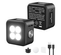 NEEWER Basics Magnético Móvil Flash Speedlite & Foco Selfie Compatible con iPhone Samsung Android,18Ws GN12 Equivalente 700mAh Mini Aro Luz Relleno LED con Pantalla para Fotografía Grabación Video,N1