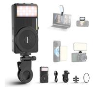 NEEWER Basics NL129D - Luz magnética para Selfie de teléfono de 5 W para iPhone MagSafe, Clip de Doble Cara, iluminación LED 402lx/0,5 m CRI90+ 3000 mAh para grabación de cámara, computadora