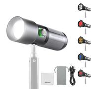 NEEWER Basics RGB Linterna Fotografia, 4 Color 10W Foco LED Portátil Vídeo con 20 Filtro Gobo/7500mAh, Luz Ambiental Atardecer Patrones Aleación Aluminio para Iluminación Estudio Grabación Vídeo,FL10