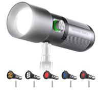 NEEWER BÁSICO RGB Photography Flashlight con 4 Colores/20 Filtros Gobo/7500mAh, 10W Foco LED Portátil Vídeo Luz Ambiental Atardecer con Estampados Aleación Aluminio para Luz Estudio Grabación, FL10