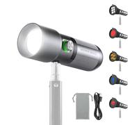 NEEWER BÁSICO RGB Photography Flashlight con 4 Colores/20 Filtros Gobo/7500mAh, 10W Foco LED Portátil Vídeo Luz Ambiental Atardecer con Estampados Aleación Aluminio para Luz Estudio Grabación, FL10