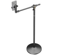 NEEWER BASICS ST009 - Soporte de suelo para teléfono con brazo de extensión horizontal, soporte ajustable para teléfono de cama compatible con iPhone 16 15 Pro Max Plus Samsung para grabación de video