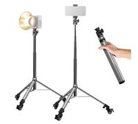 NEEWER Basics ST012 - Soporte de luz rodante con Tornillo de 1/4 Pulgadas y Soporte para teléfono, trípode Ajustable de aleación de Aluminio con Ruedas Desmontables para fotografía, iluminación de