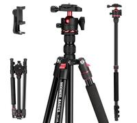 NEEWER Basics Travel Tripod Monopod para Cámara, 72" Compacto Ligero Portátil DSLR Soporte Móvil Stand, Rótula Tipo Arca, Compatible con iPhone Grabación Vídeo, Carga Máxima 13.2lbs, TP14B