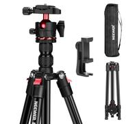 NEEWER Basics - Trípode de cámara de Viaje de 182 cm, DSLR trípode portátil Compacto Ligero con Cabeza de Bola, Placa QR Arca, Soporte para teléfono Compatible con iPhone para Fotos y vídeos, máx. 6