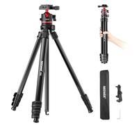 NEEWER Basics Trípode Viaje para Cámara,Compacto Ligero Portátil DSLR Soporte Cámara con Rótula Esférica, Paca QR Tipo Arca, Soporte Móvil Compatible con iPhone Grabación Vídeo, Carga Máx 11lbs, TP12