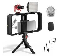 NEEWER Basics Vlogging Kit con Phone Cage Rig Mic Luz LED Relleno Trípode Compatible con iPhone, Youtuber Nuevos Creador Contenido Imprescindible para Grabación Video Streaming Youtube TikTok, PA055