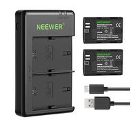 NEEWER Batería de Repuesto LP-E6NH Cargador de Batería Recargable Compatible con Canon EOS R7, EOS R5, EOS R6 R6 II, EOS R,5D II III IV,6D,6D II,7D,7D II,70D,80D,90D (2-Pack, Puerto Micro USB)