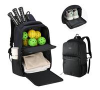 NEEWER Bolsa de Pickleball para Hombres y Mujeres, Capacidad para hasta 4-10 Palas, 6 Bolas de pepinillo, Zapatos Talla 16, Mochila de Accesorios Resistente al Agua con Compartimento para Zapatos