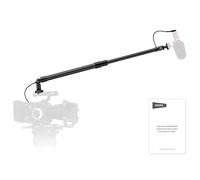 NEEWER Boom Pole Micrófono Fibra Carbono, 44-92cm Extensible, 3,5mm Cable TRS Macho a Hembra Integrado, Clavo NATO, Montaje Zapata Fría, 180° Tilt, Carga Máx 500g para Entrevistas y Cine, BP01