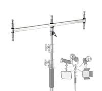 NEEWER Brazo de Pluma de Cabezal Triple con Cinco Pines de Bebé de 5/8" para Luz LED/Flash, un Pin de 1-1/8" para Soporte C/Soporte con Perno de 16mm o Receptor Júnior de 28mm,Acero Inoxidable,UA005