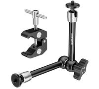 NEEWER Brazo mágico Ajustable de 25 cm con Super Clamp, Rosca de 1/4" y 3/8", Tornillos de 1/4" para Flash/luz LED/micrófono/Monitor Compatible con Jaula de cámara SmallRig, Carga máxima: 2 kg, ST25C