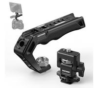 NEEWER Juego de CA007 Top Handle + MA006 Monitor Mount, Camera Cage Handle con 3/8" ARRI + Cold Shoe con 180° Inclinación Amortiguación para 5" & 7" Soporte Monitor Campo Compatible con Atomos Ninja V