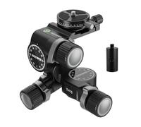 NEEWER Cabezal de trípode con Engranaje de 3 vías con Placa Arca QR panorámica de 360°, microajuste milimétrico, Cabezal de inclinación panorámica de 3 Ejes de aleación de Aluminio con Interruptor