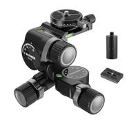 NEEWER Cabezal de trípode con Engranaje de 3 vías con Placa QR Tipo Arca de 360°, Micro Ajuste milimétrico, Cabezal de inclinación panorámica de aleación de Aluminio de 3 Ejes con Interruptor rápido,