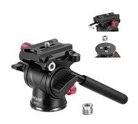 NEEWER Cabezal de trípode fluido con mango y liberación rápida tipo Arca, cabezal inclinable panorámico de aleación de aluminio con base escalada de ø43 mm para videocámara compacta cámara DSLR, carga