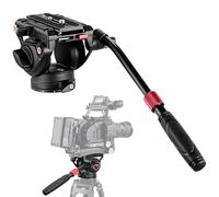 NEEWER Cabezal fluido para trípode de video con placa de liberación rápida, mango telescópico y base escalada (75 mm de diámetro), resistente, carga máxima de 8 kg para cámaras de video y cámaras DSLR
