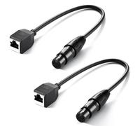 NEEWER Cable DMX XLR Hembra a RJ45 Hembra de 3 Pines, 2 Unidades RJ45 a 3 Pines, Adaptador XLR Conector XLR TL60 RGB y Control de iluminación para Consola DMX512, 35 cm, NC008