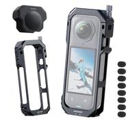 NEEWER Cámara Cage Compatible con Insta360 X5, Rig Video, Funda Protectora, Marco de aleación de Aluminio, Soporte Action CAM con Rosca de 1/4", Tapa de Objetivo de Silicona y 8 biombos de Espuma