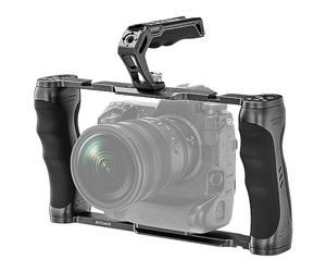 NEEWER Cámara Cage Universal y Top Handle con Kit de Pines de Ubicación ARRI de 3/8", Estabilizador de Cámara Video Rig con Base Tipo Arca, Empuñaduras Dobles,Compatible con SmallRig Accesorio,CA016T