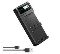 NEEWER Cargador USB Dual Compatible con Sony NP-F970 NP-F960 NP-F950 NP-F930 NP-F770 NP-F750 NP-F570 NP-F550 Batería de Cámara, Cargador de Batería Rápido con Pantalla LCD