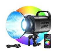 NEEWER CB100C - Luz de Video LED RGB de 130 W, App/2.4G, Control de 360° a Todo Color, 2700 K-6500 K, 27000 Lux/m, Montaje COB Bowens, iluminación silenciosa de Salida Continua TLCI/CRI97+ 17 escenas