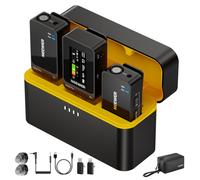 NEEWER CM26 Pro AI Micrófono Inalámbrico Compatible con iPhone Android Phone Camera PC, Lavalier Lapel Mic Cancelación Ruido DSP/MCU Mute Gain Corte Bajo 48KHz/24Bit 88dB SNR 50H Batería 100m Rango