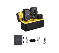 NEEWER CM28 Micrófono Lavalier Inalámbrico con Estuche de Carga Micrófono de Solapa de Audio con Cancelación de Ruido