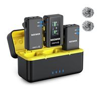 NEEWER CM28 Pro Micrófono Solapa Lavalier Inalámbrico con Estuche Carga 48KHz Audio Sin Comprimir 16 bits Cancelar Ruido Almacenar 4GB Grabación 9 Horas Compatible con iPhone iPad Android Cámara PC