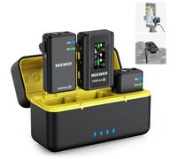 NEEWER CM28 Ultra Inalámbrico Lavalier Solapa Micrófono Sistema Estuche Carga Sin Comprimir 48KHz 24Bit 8GB Almacenamiento Grabación 14H Cancelar Ruido Mini Mic para iPhone iPad Android Cámara PC