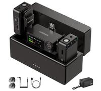 NEEWER CM36 Micrófono Lavalier inalámbrico con Funda de Carga, Control de aplicación, cancelación de Ruido IA, 48 KHz/24 bits, 85 dB SNR, batería de 54 Horas, Alcance de 328 pies, Mini micrófono Lav