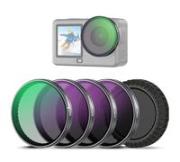 NEEWER CPL ND Filter Set Solo Compatible con dji Osmo Action 6, Snap On 4 Pack ND8/16/32 Ajustable Circular Objetivo Filtro Multicapa Accesorios Fotografía para Cámara Acción con Tapa Objetivo