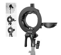 NEEWER CRB1 Soporte Tipo S con Montura Bowens y Orificio para Paraguas | Compatible con Flash Speedlite Z2PRO Z3R Q120 Q200 TT560 Cabeza Cuadrada Y Redonda, también con Godox AD200Pro V1