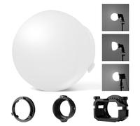 NEEWER CRS6 Diffusion Dome con 3 Anillos Adaptadores, Compatible con Godox V1 Z1 Z2 Flash de Cabeza Redonda y Speedlite Cuadrado Z760, Mount Difusor para Luz de Video MS60B MS60C MS150B