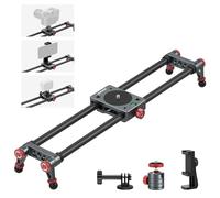 NEEWER - Deslizador de cámara de Fibra de Carbono, 40 cm con rótula de 360 °/Pinza para teléfono/Soporte de cámara de acción, Carril Dolly Rail con 4 rodamientos y pie, Compatible con GoPro Insta360