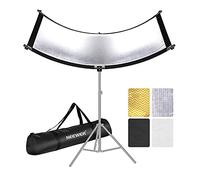 Neewer - Difusor Reflector de luz con Tapa y Bolsa de Transporte, 100 x 45 cm, Reflector de iluminación Curvado para fotografía en Estudio fotográfico, Negro/Blanco/Oro/Plateado (Soporte no Incluido)