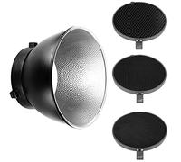 NEEWER Difusor reflector estándar de 18 cm con rejilla de panal de abeja de 10/30/50 grados para montaje Bowens Studio luz estroboscópica flash