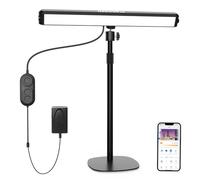 NEEWER Doble Cara RGB LED Streaming Key Light, Smart Desk Lamp Compatible con Alexa y Google Assistant para Videoconferencia Juego, 16 Millones Color, 2700K-7000K/CRI97+ Tubo Foco Luz Estudio, NG01