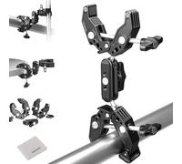 NEEWER Doble Super Clamp con Brazo Mágico, Paño Limpieza, Soporte Cámara Paraguas Montaje para Estudio Foto Escritorio Soporte Luz, Reflector, Pantalla, Cross Bar, Moto, Accesorios Fotografía, UA036