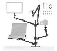 NEEWER DS007 - Soporte de Escritorio para cámara Superior con 4 Brazos de Brazo para fotografía, Video, Anillo de luz, Montaje de cámara Web, micrófono Compacto DSLR para transmisión en Vivo,