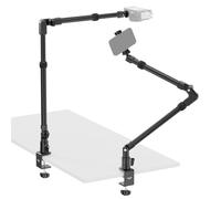 NEEWER DS023 - Soporte de escritorio para cámara de 45.5 pulgadas, brazo mágico de aluminio de 4 secciones con soporte para teléfono con abrazadera C, para cámara web, luz LED, micrófono, transmisión