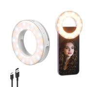 NEEWER ENTRY LEVEL VERSION 3.74" Selfie Ring Light para teléfono compatible con iPhone, luz de relleno portátil recargable con clip 1W CRI80 60 LED para Vlog Fotos Laptop Webcam Video Conferencia, N28