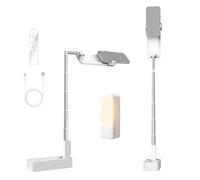 NEEWER Entry Level Version 4W Overhead Desk Stand Phone Mount Foldable con Luz LED/Remoto/Soporte Movil para Selfies Grabar Vídeo Streaming, 990lx/0,3m 3 Modos CRI80 1000mAh Recargable Portátil, V10