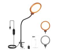 NEEWER Entry Level Version 5" Edge Lit Streaming Luz con Desk Clamp Stand,10W Bi Color Full Screen LED Aro Foco CRI80+,Computadora Portátil Webcam Zoom Call Videoconferencin Grabación Iluminación,N32